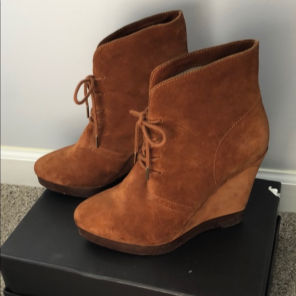 KORS Michael Kors Shoes - KORS Michael Kors suede above ankle wedge bootie